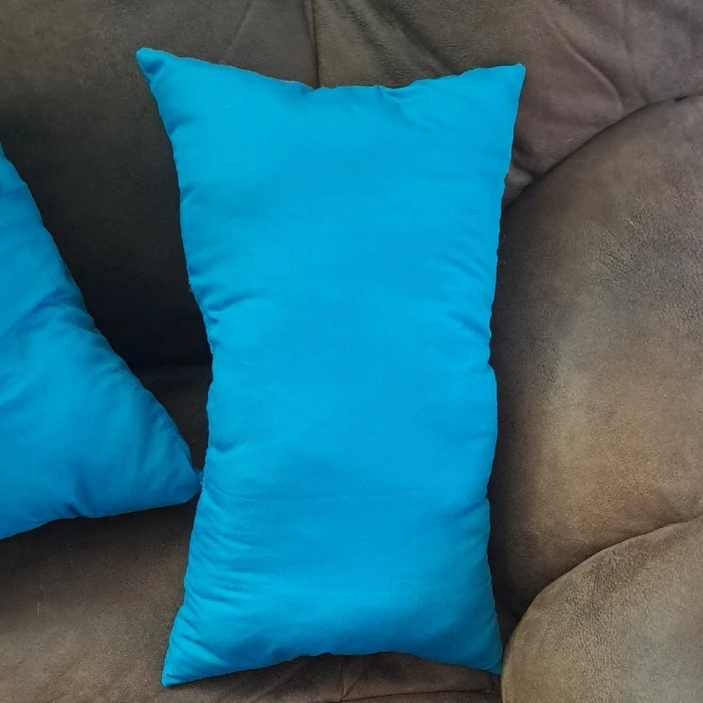 Hand Crafted Vibrant Teal Bag Purse Tote Pillows set of 2